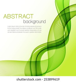 Abstract background with green waves