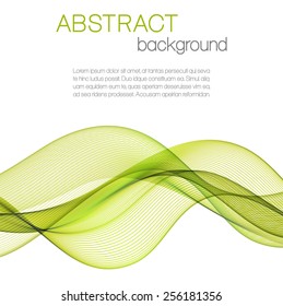Abstract background with green waves