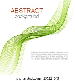 Abstract background with green waves
