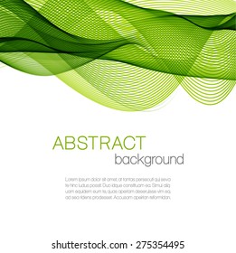 Abstract background with green waves