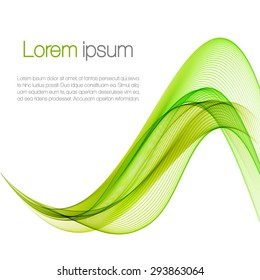 Abstract background with green waves