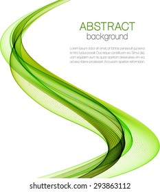 Abstract background with green waves