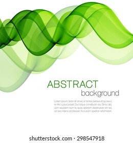 Abstract background with green waves