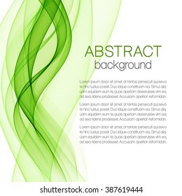 Abstract background with green waves