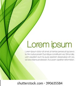 Abstract background with green waves
