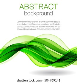 Abstract background with green waves