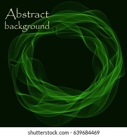 Abstract background with green waves