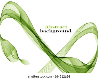Abstract background with green waves