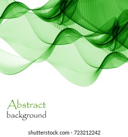 Abstract background with green waves