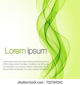 Abstract background with green waves