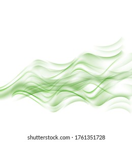 Abstract background with green waves.Template brochure design 