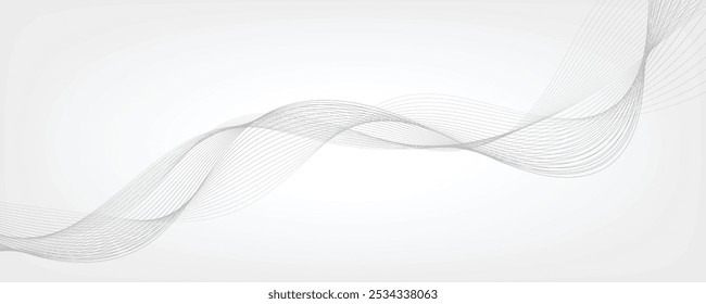 Abstract background with green wavy lines. Vector illustration	
