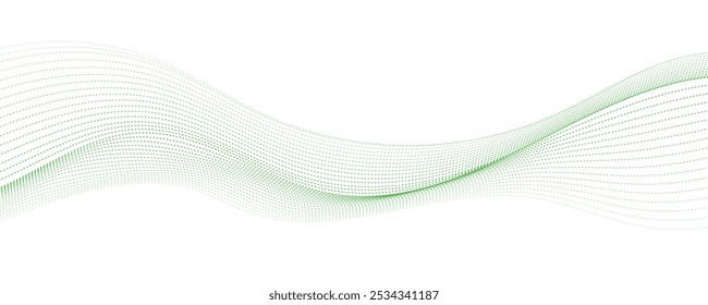 Abstract background with green wavy lines. Vector illustration	
