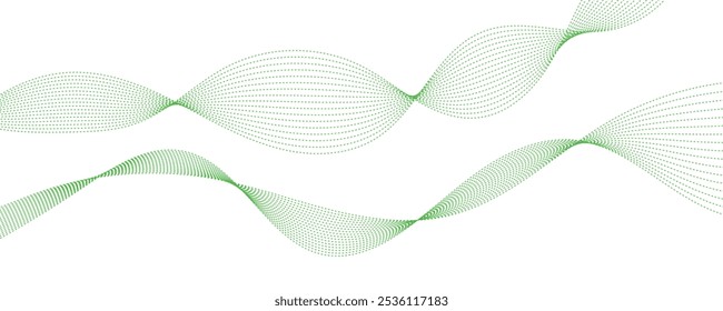 Fundo abstrato com linhas onduladas verdes. Ilustração vetorial	
