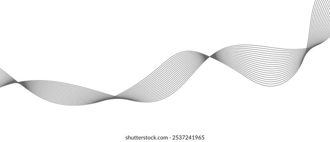 Abstract background with green wavy lines. Vector illustration	