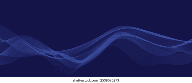 Abstract background with green wavy lines. Vector illustration	
