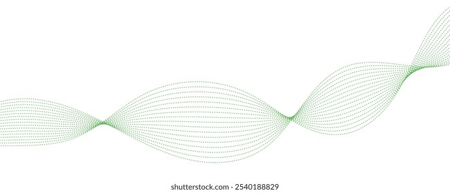 Abstract background with green wavy lines. Vector illustration	
