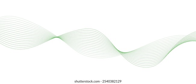 Fundo abstrato com linhas onduladas verdes. Ilustração vetorial	
