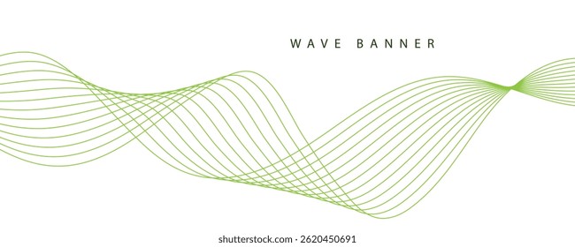 abstract background with green wavy lines