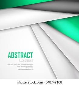 Abstract background of green, white and black origami paper. Vector illustration. EPS 10
