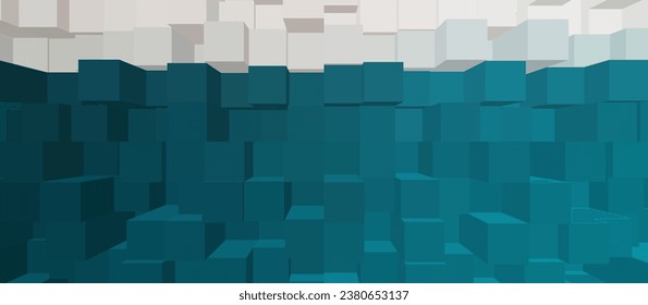 Abstract background green and white color extrude blocks style and design for vector illustration. 