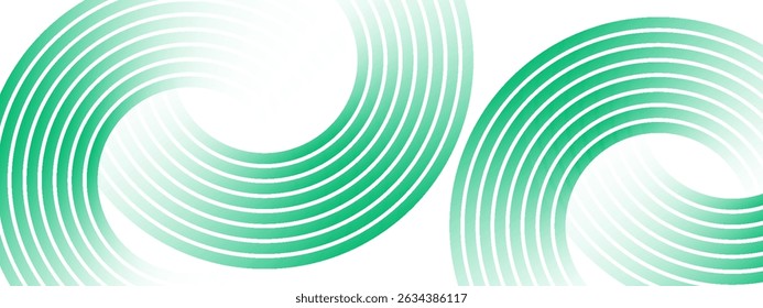 Abstract background green white overlapping with layers on bright space with circle effect decoration. Modern banner with line style. Line concept graphic design elements.