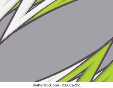 Abstract background with green and white zigzag line pattern and some copy space area