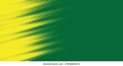 Abstract Background with Green and Yellow Brush Texture and Halftone Effect. 