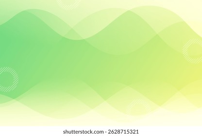 Abstract background, green and yellow gradations, colorful,wave effect style, memphis, vector illustration.