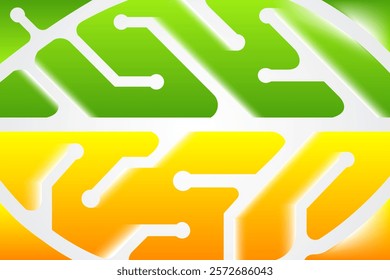 Abstract background green yellow gradient light on horizontal layout. Abstract green yellow color with electricity symbol texture background. Technology big data digital concept.