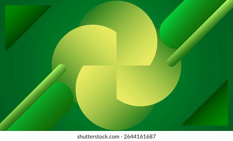ABSTRACT BACKGROUND GREEN YELLOW GRADIENT WITH GEOMETRIC SHAPES SMOOTH LIQUID COLORFUL DIAGONAL DESIGN VECTOR TEMPLATE GOOD FOR MODERN WEBSITE, WALLPAPER, COVER DESIGN 