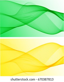 Abstract background with green and yellow waves