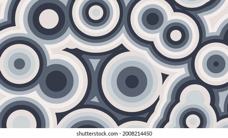 Abstract background of grey concentric circles. Vector illustration.
