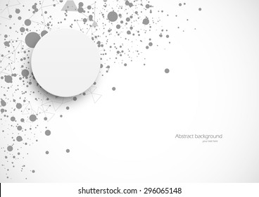 Abstract background with grey dots triangles and polygonal elements