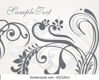 abstract background with grey floral pattern