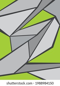 Abstract background with grey and green polygonal pattern