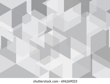 Abstract background of grey hexagon in 3d with white copy space. vector and illustration
