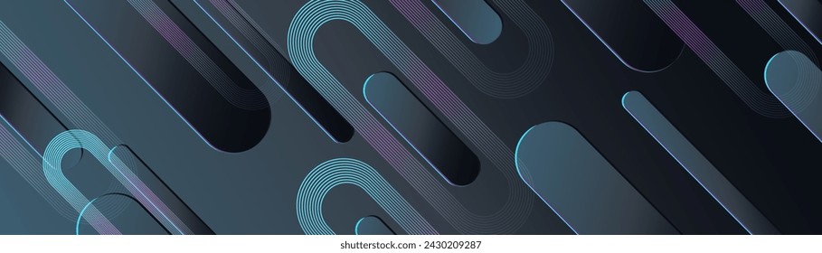Fondo abstracto con líneas diagonales geométricas brillantes grises y moradas. Banner de patrón de líneas brillantes de moda mínima moderna. Ilustración de vector