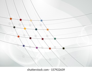 Abstract background with grid and color points