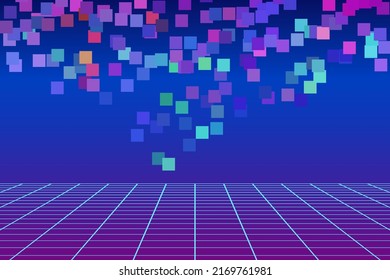 abstract background grid cyber punk