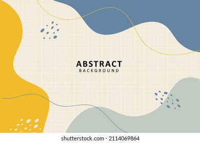 Abstract background with grid line. Hand drawing various shapes and doodle objects. Trendy modern contemporary vector illustration. Every background is isolated. Pastel color