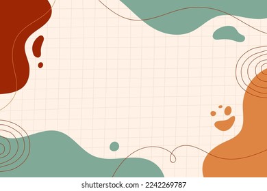 Resumen del fondo con la línea de cuadrícula. Dibujar a mano varias formas y objetos de garabatos. Ilustración vectorial contemporánea moderna de moda. Cada fondo está aislado. Color del pastel