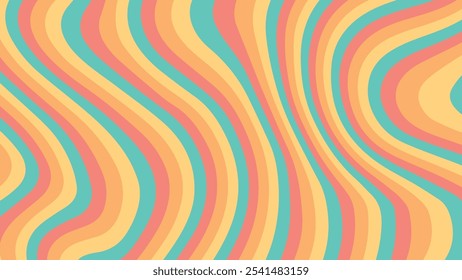abstract background groovy waves pattern retro cute fun style
