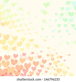 Abstract background with group of colorful hearts for your design