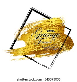 Abstract background, Grunge brush encased in a square frame, vector illustration