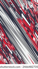 Abstract background grunge brush strokes racing car wrap template and sports jersey fabric design