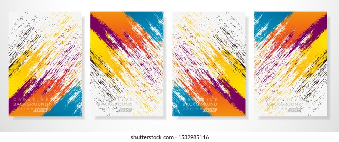 Abstract background with grunge brush for your design project. Art design for business brochure cover design. Vector illustration for background, banner, poster, flyer template. 