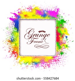 Abstract background, grunge frame, vector illustration