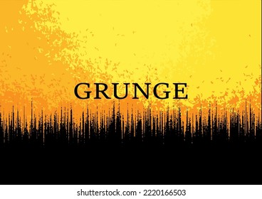 Abstract Background Grunge Streaks Black Yellow Orange Uneven Texture Empty Space Eps10