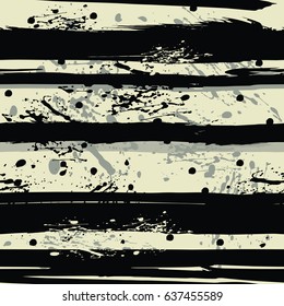Abstract Background in Grunge Style. Ink Splashes Seamless Pattern. Hand Drawn Spray Texture. 